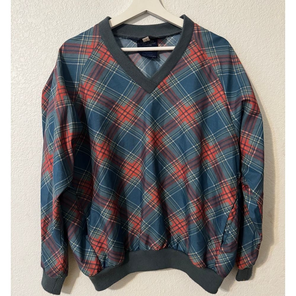 Sunderland‎ of Scotland Womens Pullover V-Neck Sweater Tartan Plaid Medium